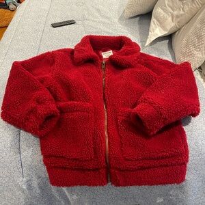 Fluffy red coat